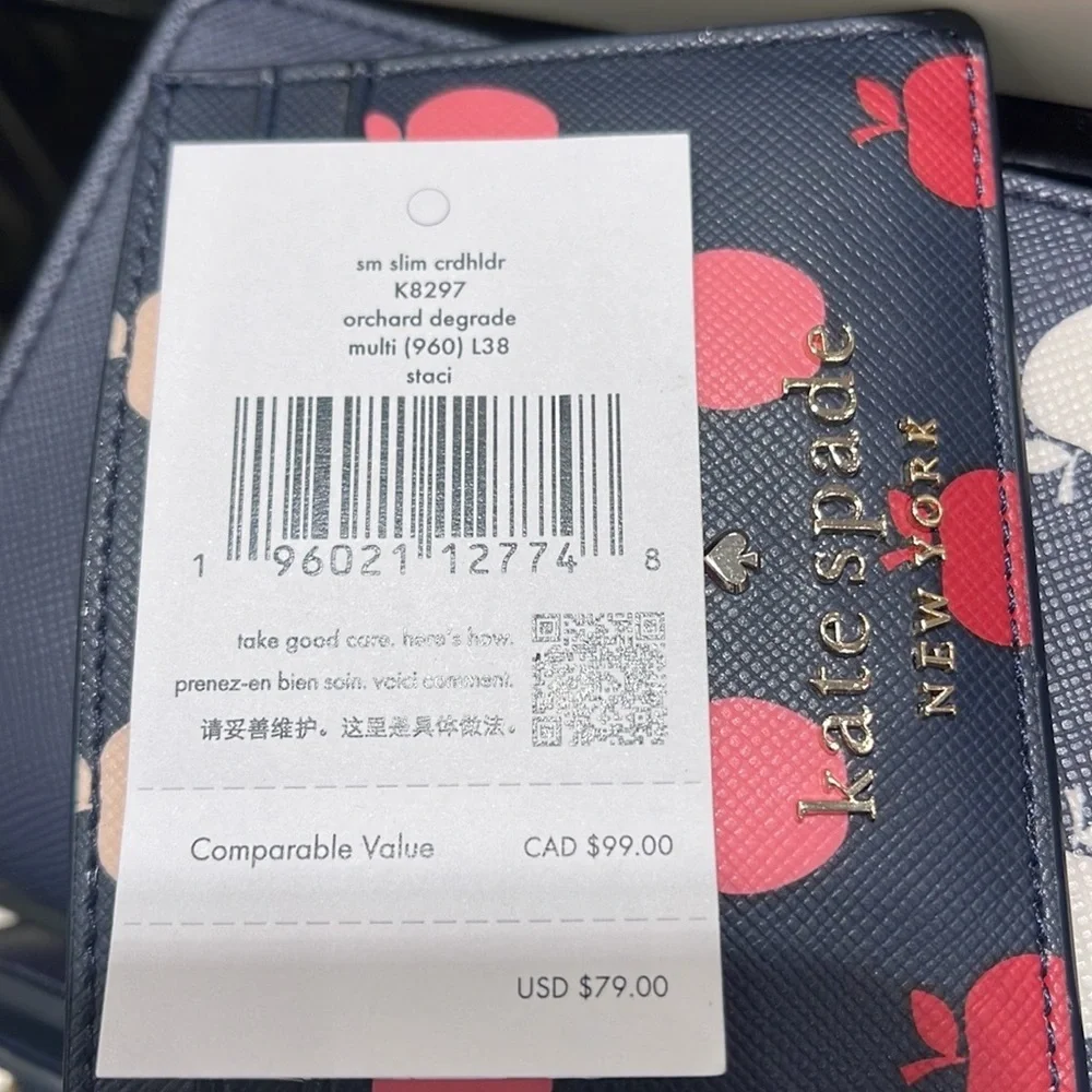 Kate Spade Staci Small Slim Card Holder Orchard Degrade Multi